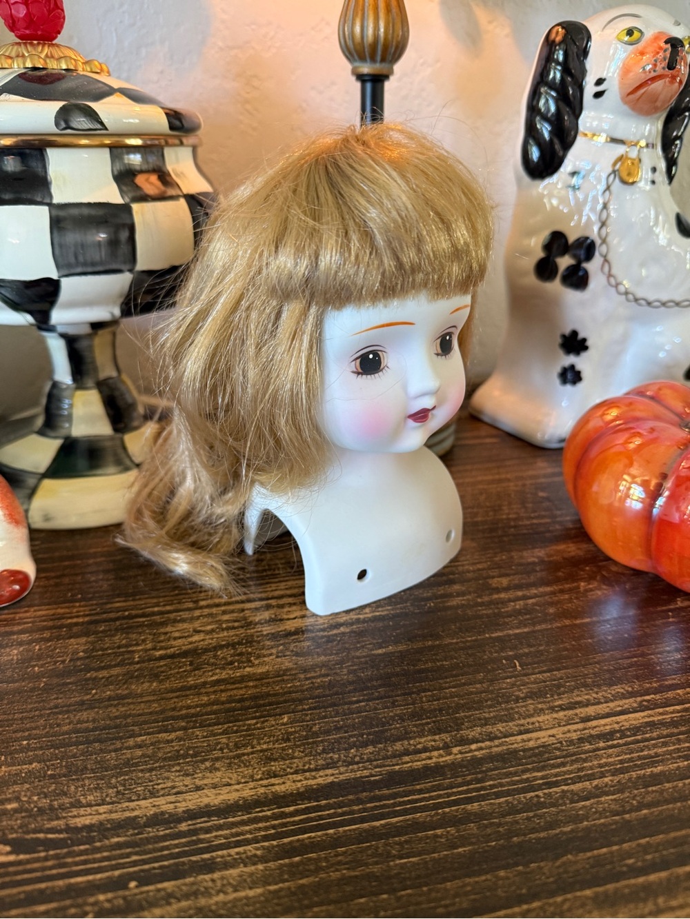 Vintage Porcelain Doll Head Accent in Blonde and White for Crafting - Picture 5 of 14
